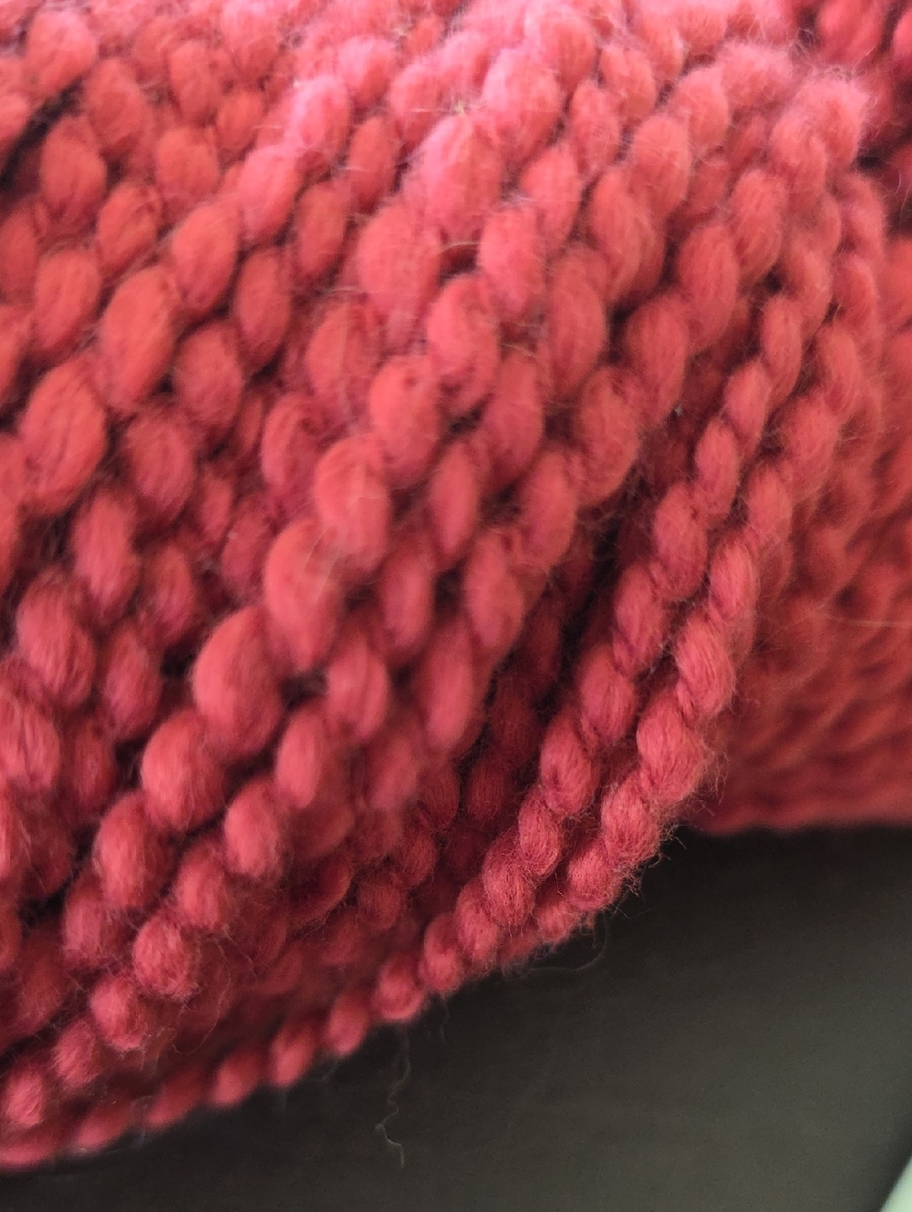 Sweet Pea Chunky Knit Scarf in Deep Raspberry - Picture 3 of 3